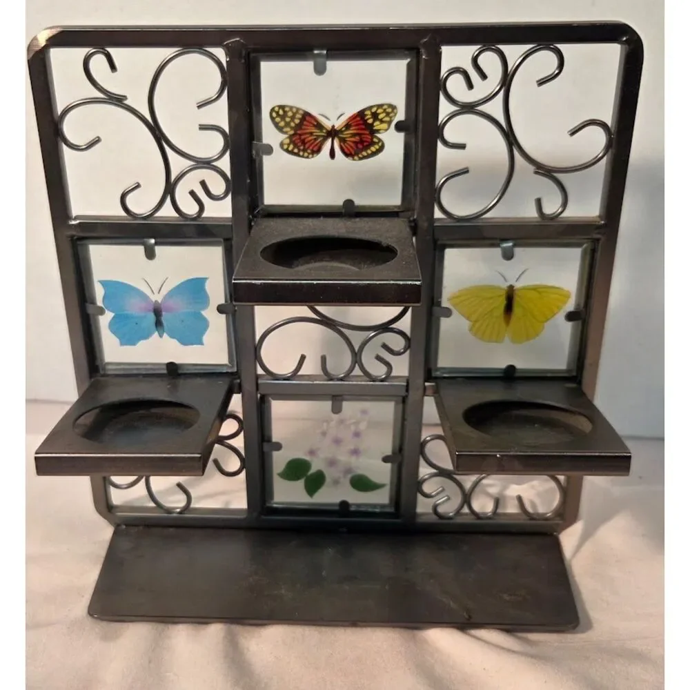 Partylite Butterfly Metal Candle Holder Wall Decor Tea Light Display